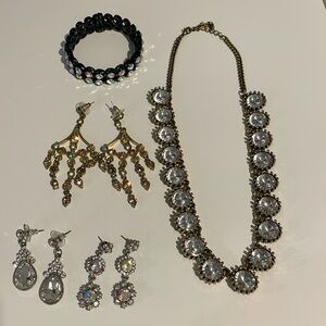 Retro Jewelry bundle - 1 Necklace 1 bracelet and 3 earrings bundle